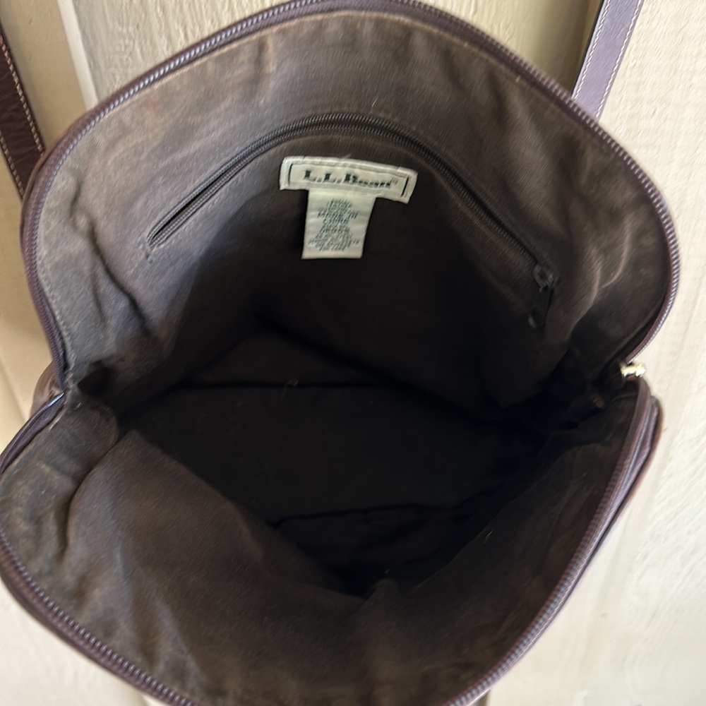 L.L. Bean Dark Brown Leather Backpack - Picture 12 of 15